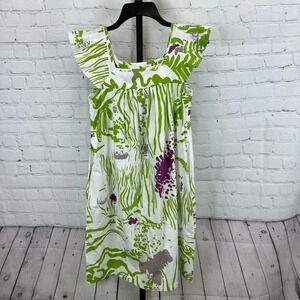 Virginia Johnson Ruffle Sleeve Spring Dress Size Small